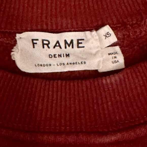 FRAME Denim Maroon & Gold Logo Sweatshirt Size XS - Picture 4 of 7
